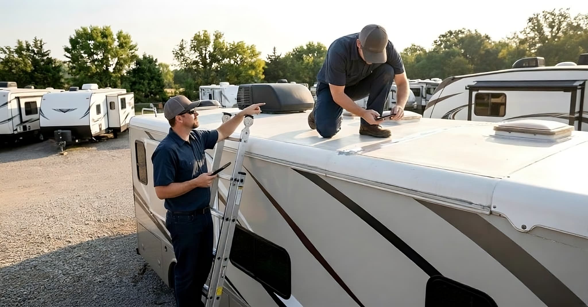RV roof repair process