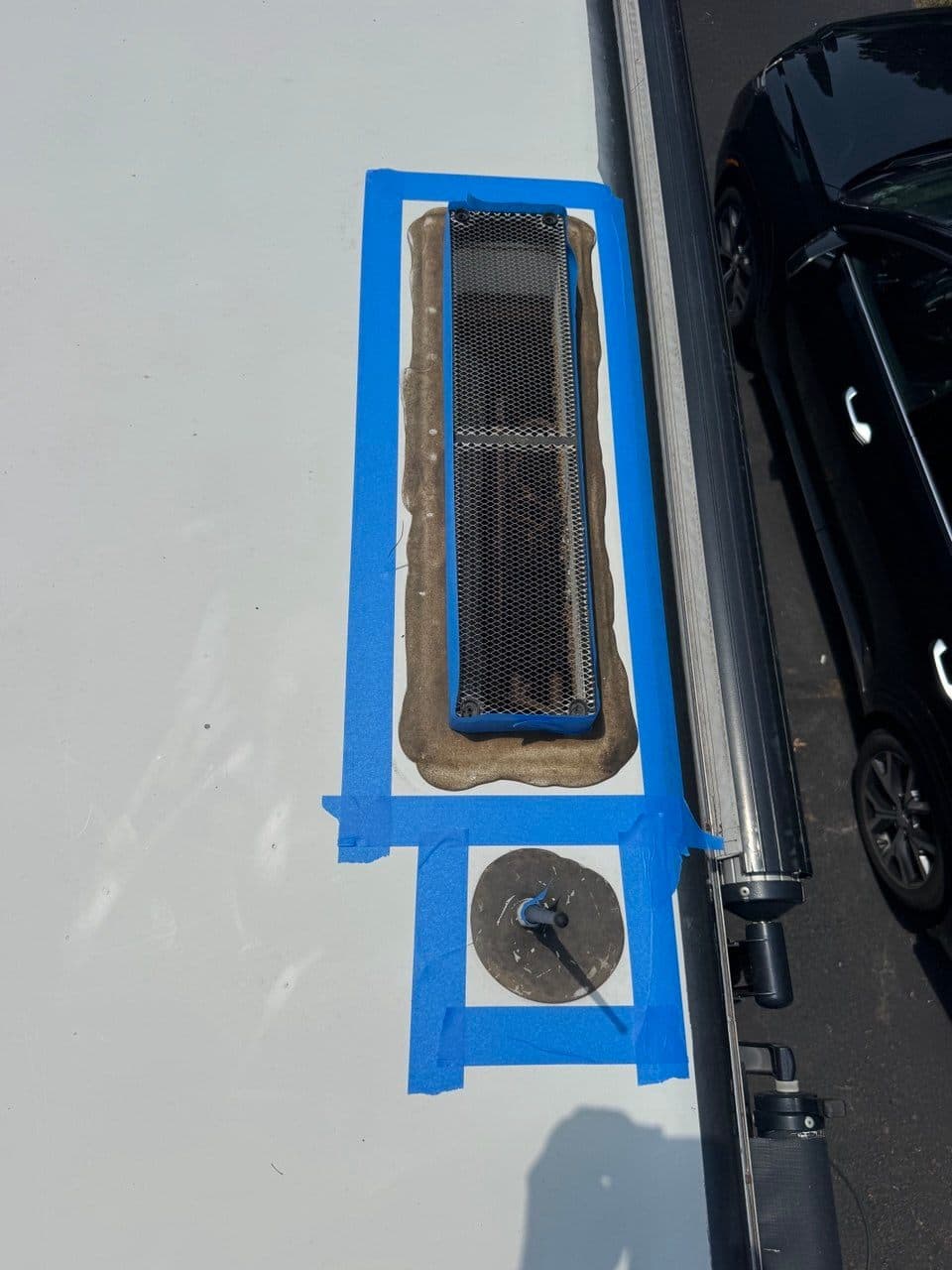 Plumbing vent and antenna taped
