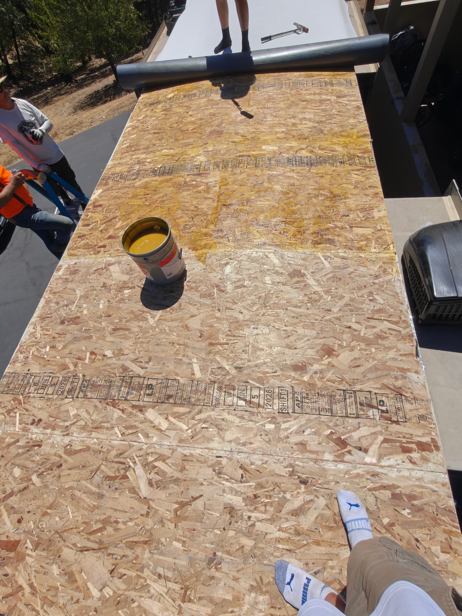 New OSB decking during repair