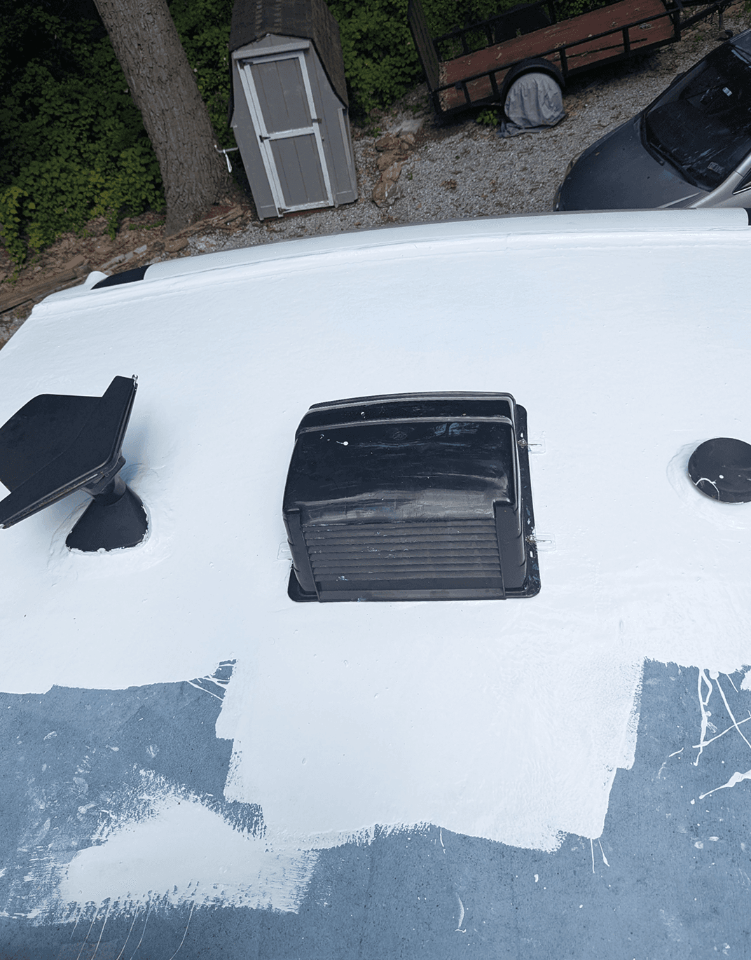 Silicone applied around roof components