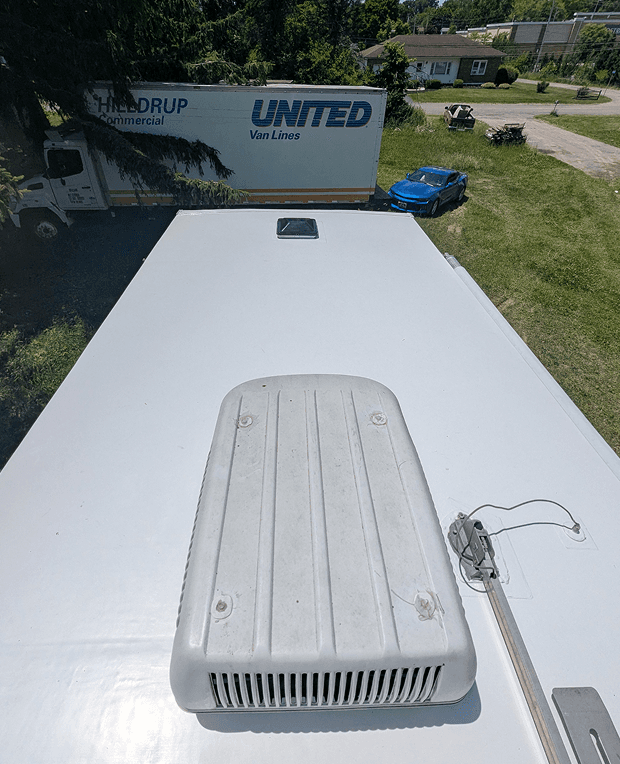 Finished RV roof with new PVC membrane after full roof restoration