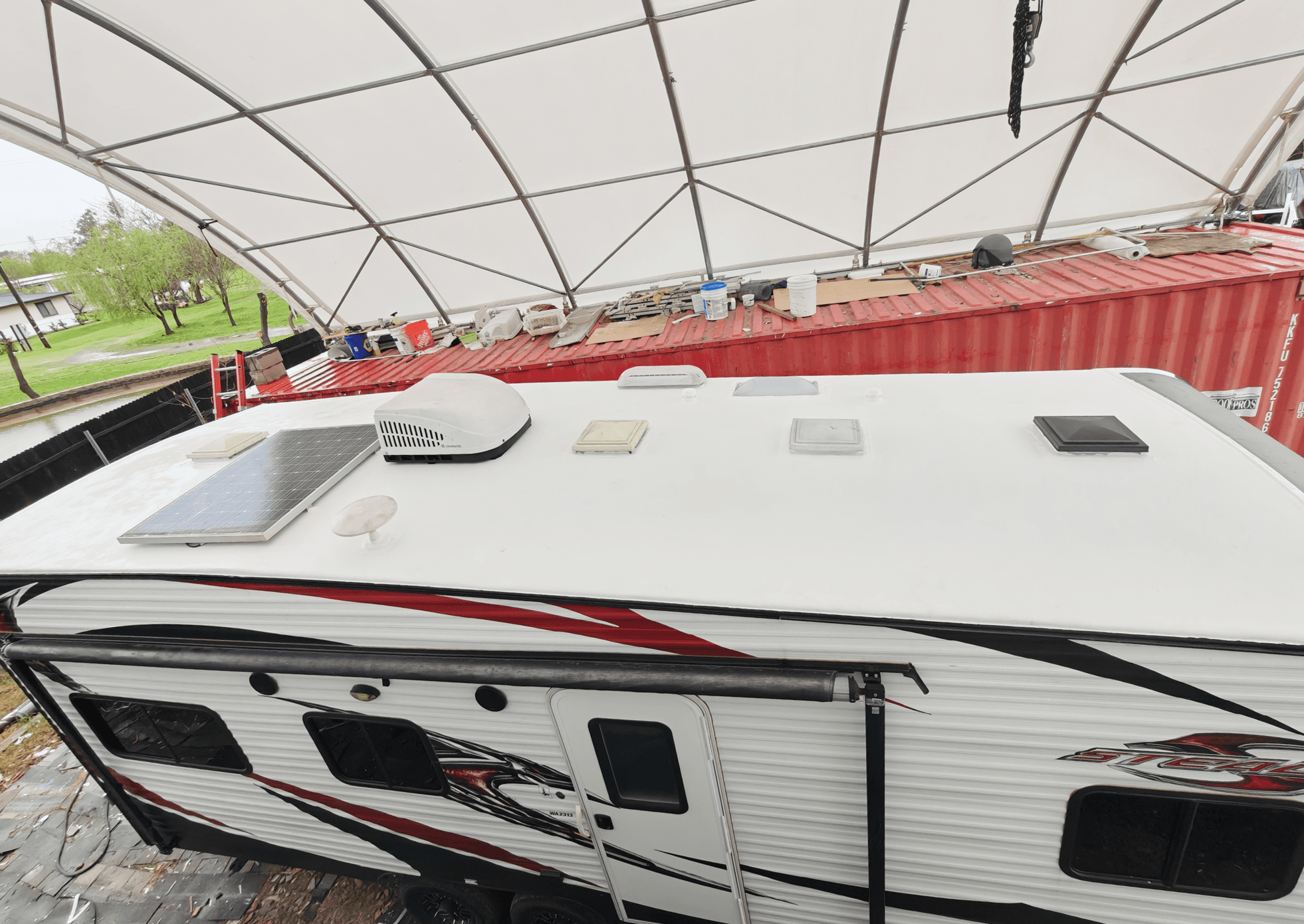Finished RV roof after TPO replacement
