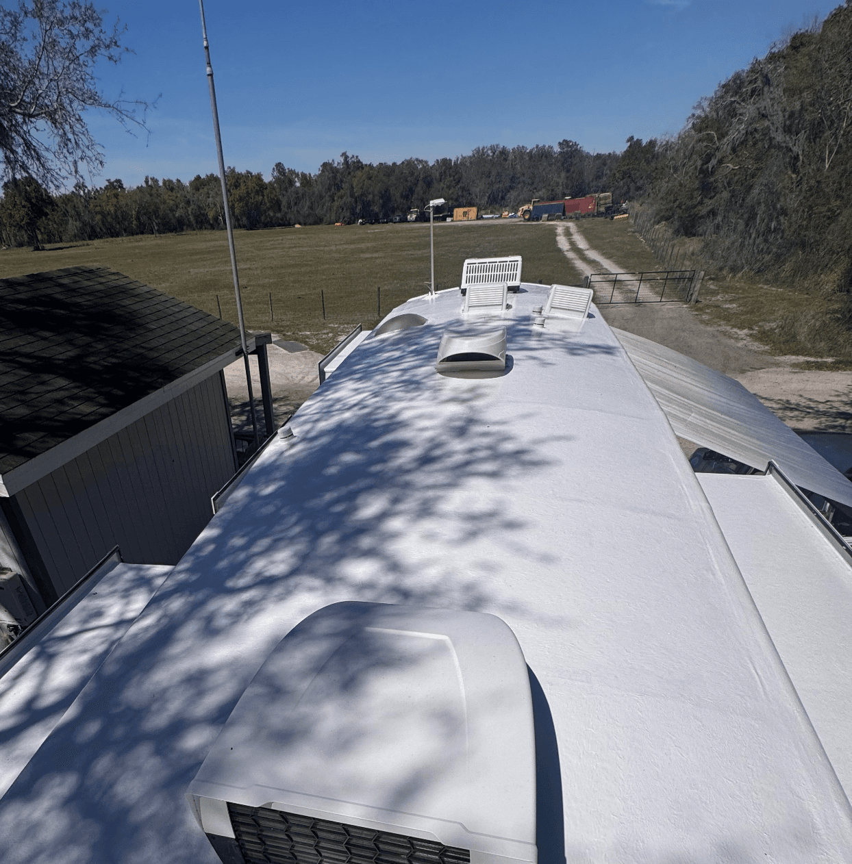 Finished RV roof with silicone coating system in Tampa, FL