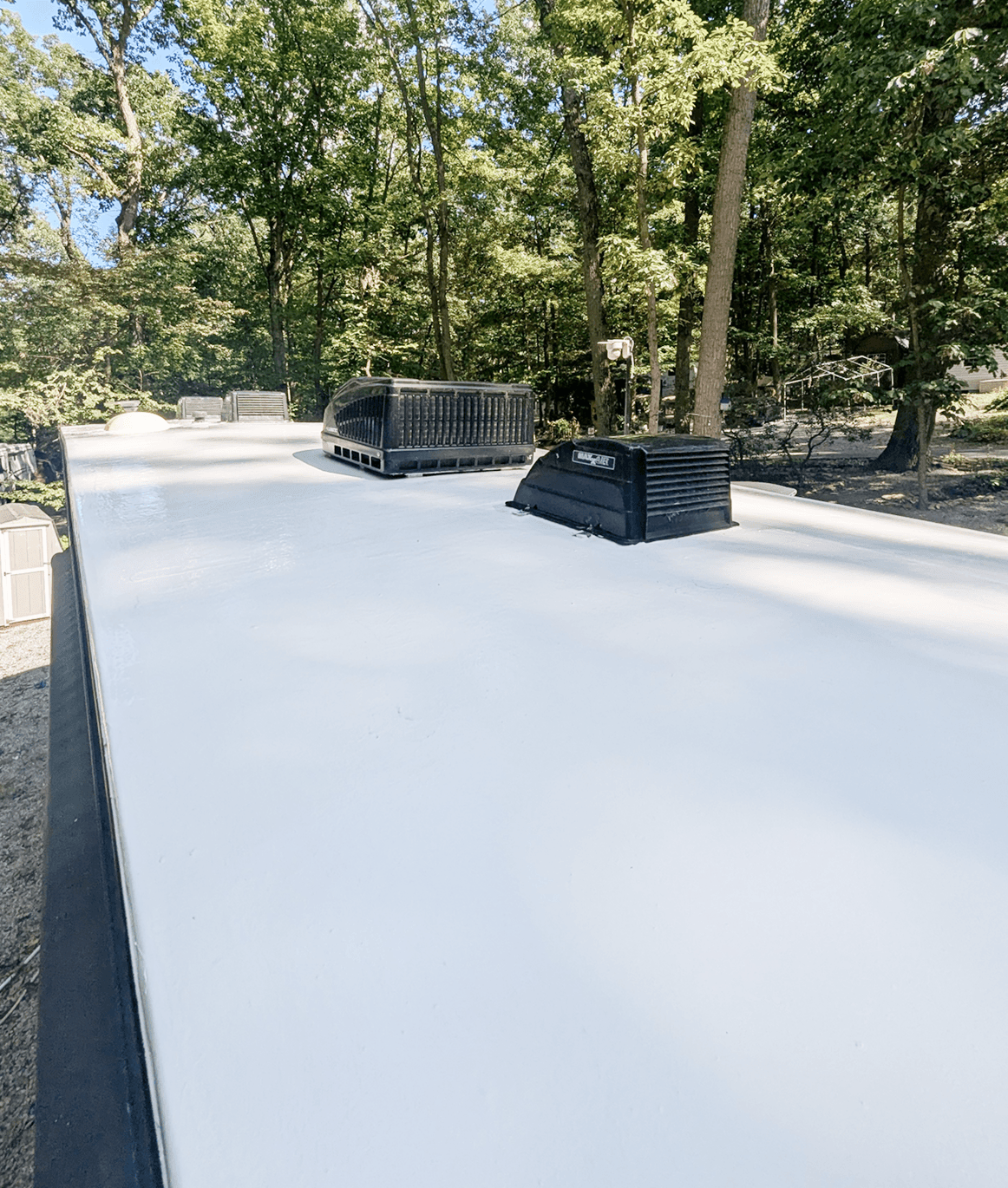 Finished RV roof after repair