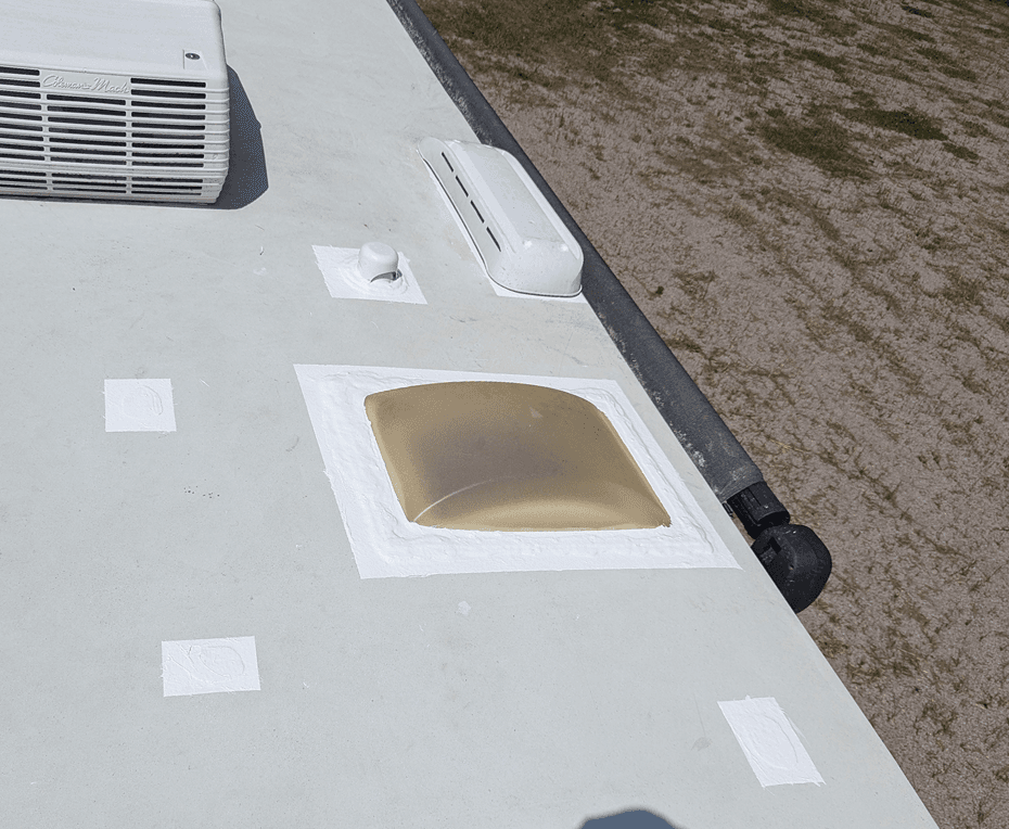 Sealed RV roof after membrane repair