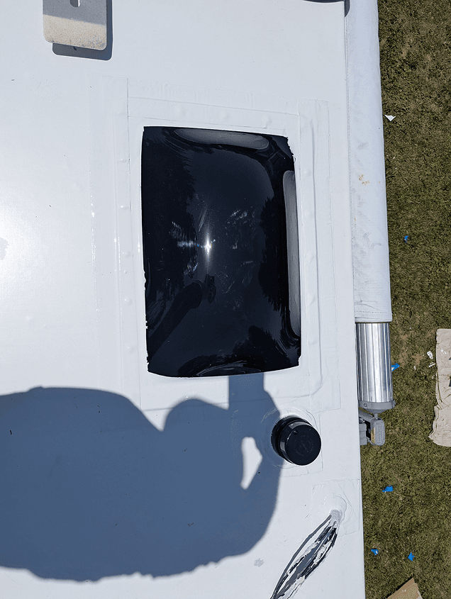 Skylight professionally sealed on new PVC roof with clean finish