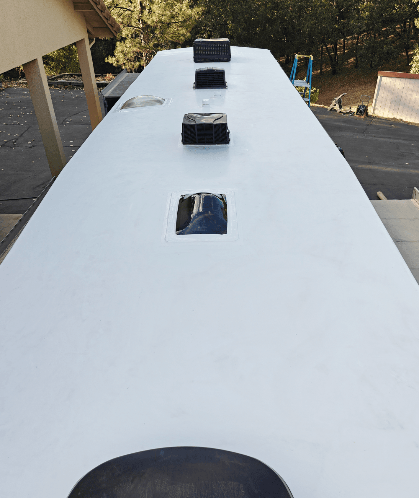 Finished RV roof after TPO replacement