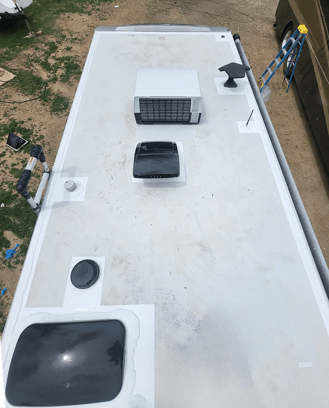 RV roof after maintenance