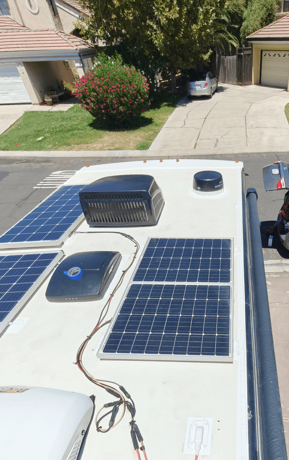 Finished fiberglass roof after maintenance