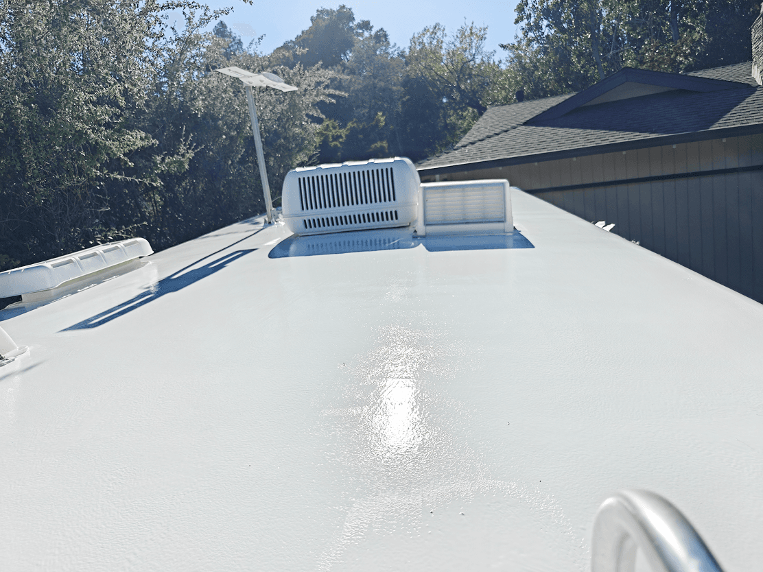 Finished RV roof coating system